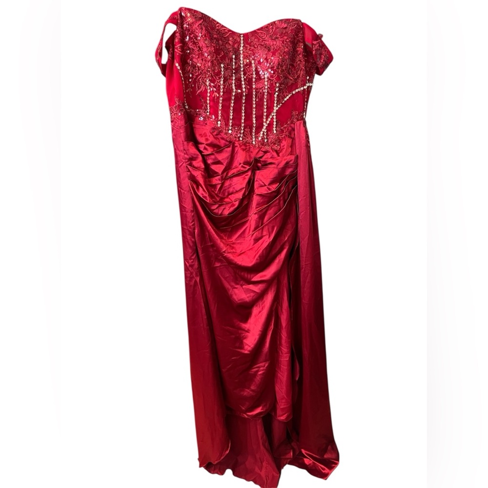Elegant Red Evening Gown 18W